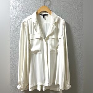 White House Black Market Ivory Blouse